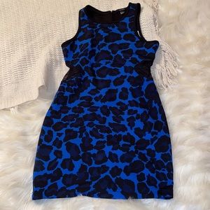 Forever 21 Blue Cheetah Body Con Dress Size S